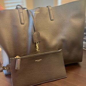 Authentic YSL Leather Shopping Tote